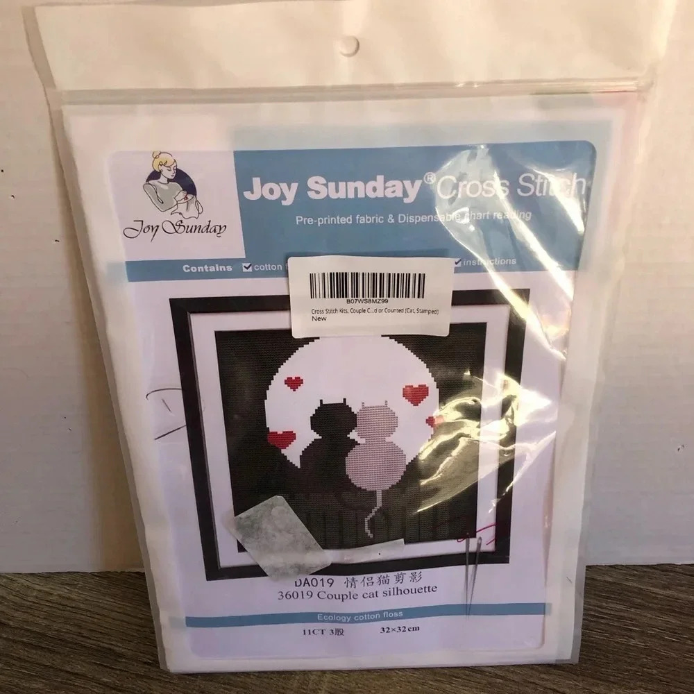 Joy Sunday Cat Cross Stitch Kit
